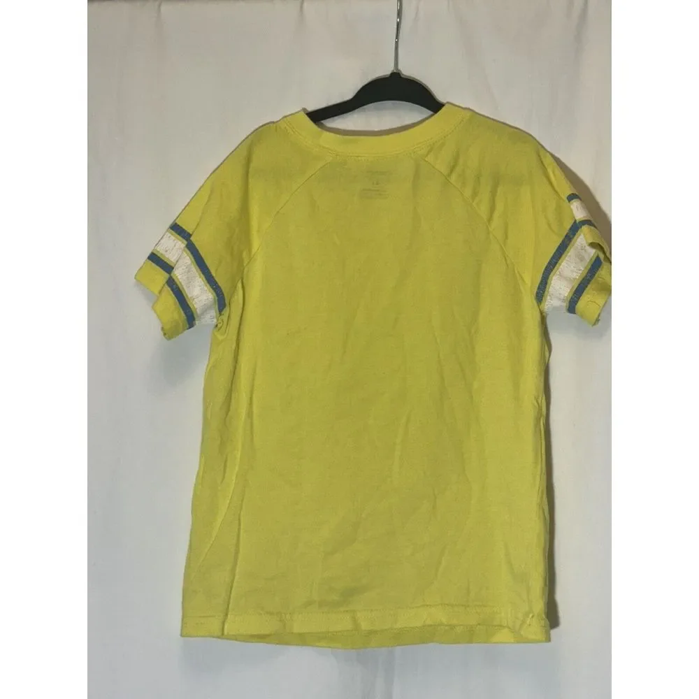 Carter' Boys Tee Shirt Top Yellow‎ Gridiron 5T EUC B23